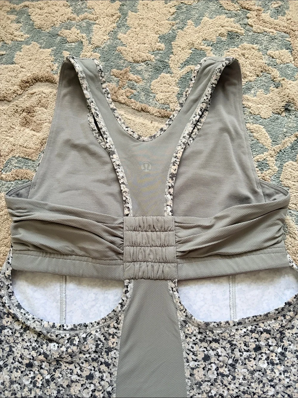 lululemon athletica Grey Floral Racerback Tank